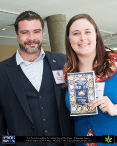  Publishers of The Hemp Connoisseur: Mr. David Maddalena and Mrs. Christianna Brown. Christianna holds the primary event graphic she designed for Mother's High Tea. Photo courtesy Cannabis Camera